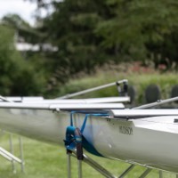 Rowing boat taken at eye level